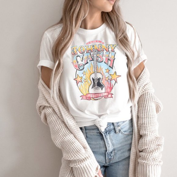 Johnny Shirt, Rock N Roll Shirt - White - Picture 2 of 6